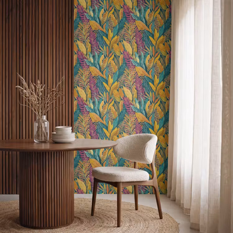 Behang - Tropische - Botanisch - Patroon - Kleurrijk - Exotisch — 4