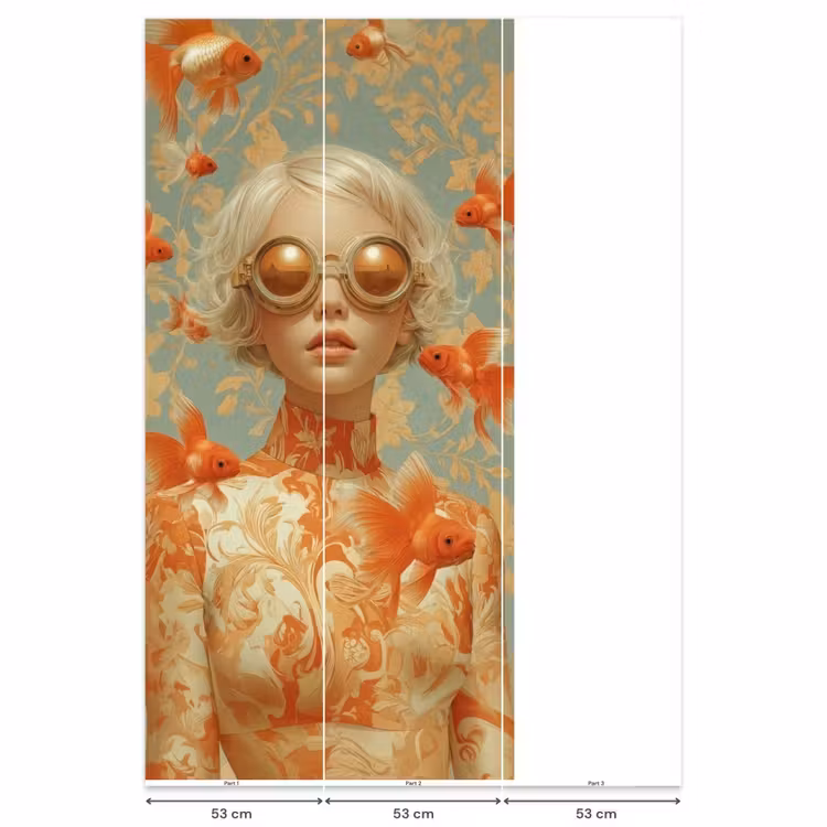 Behang - Goudvissen - Oranje - Vrouw - Blond — 6