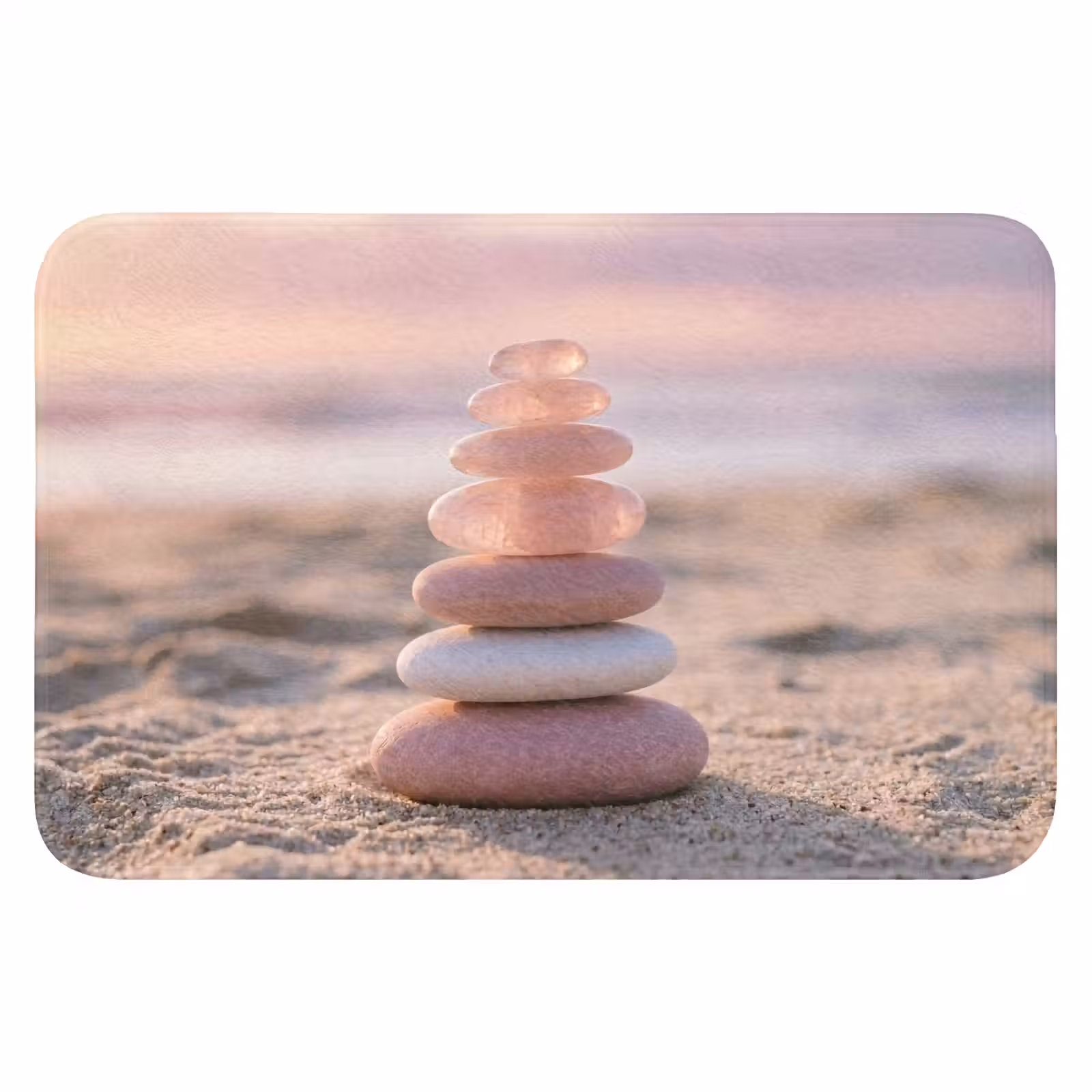 Badmat - Stenen - Zand - Roze — 1