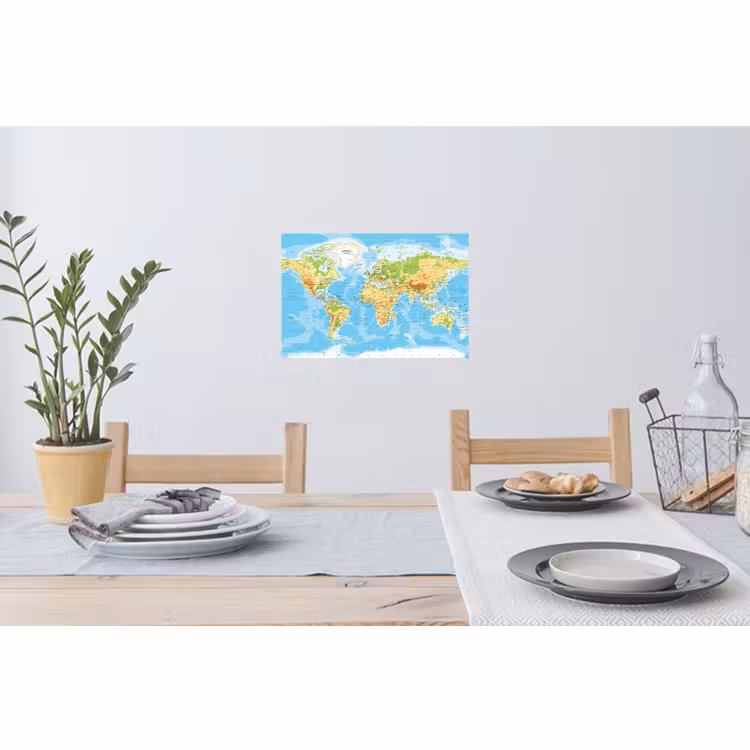 Muursticker - Wereldkaart - Staatkundig - Blauw - Aarde - Educatief — 3