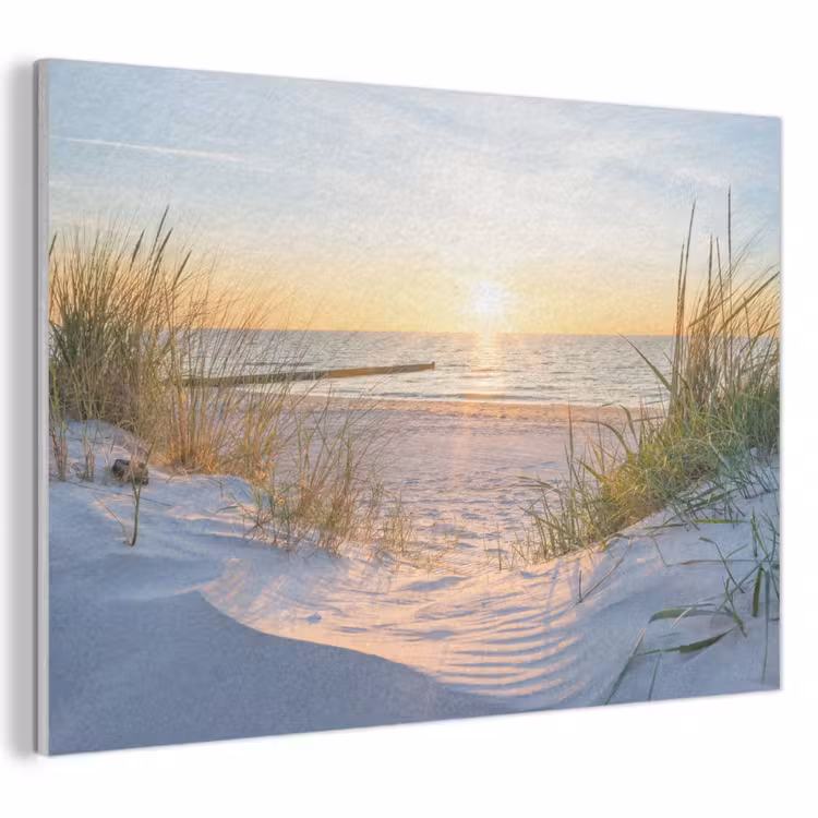 Akoestisch schilderij - Strand - Zon - Duin - Gras - Zand - Horizon — 1