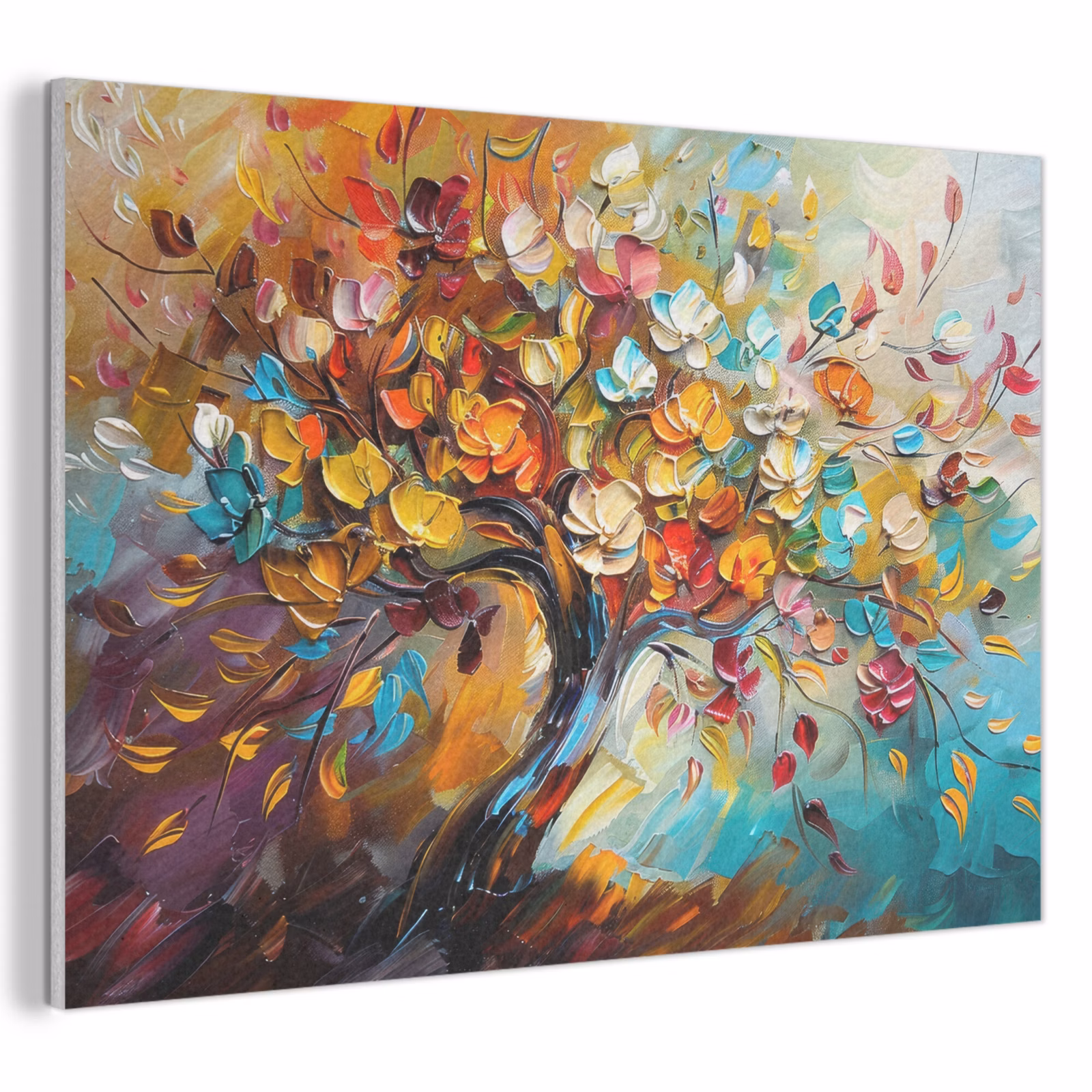 Akoestisch schilderij - Boom - Abstract - Kleurrijk - Bloemen — 1
