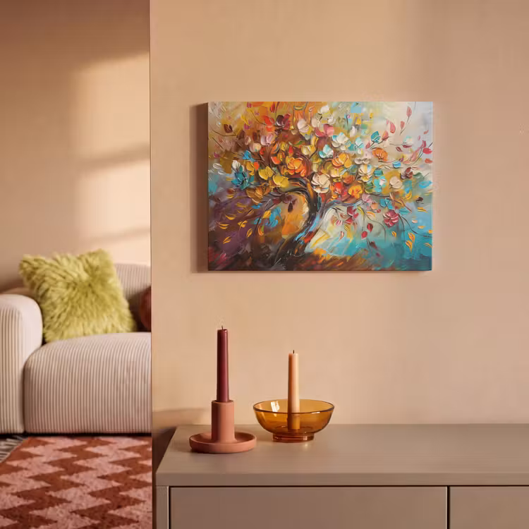 Akoestisch schilderij - Boom - Abstract - Kleurrijk - Bloemen — 2
