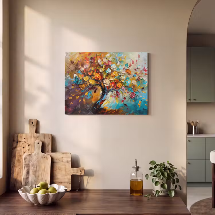 Akoestisch schilderij - Boom - Abstract - Kleurrijk - Bloemen — 3