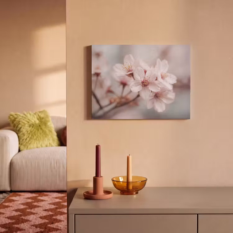 Akoestisch schilderij - Bloesems - Meeldraden - Geel - Wazig — 2