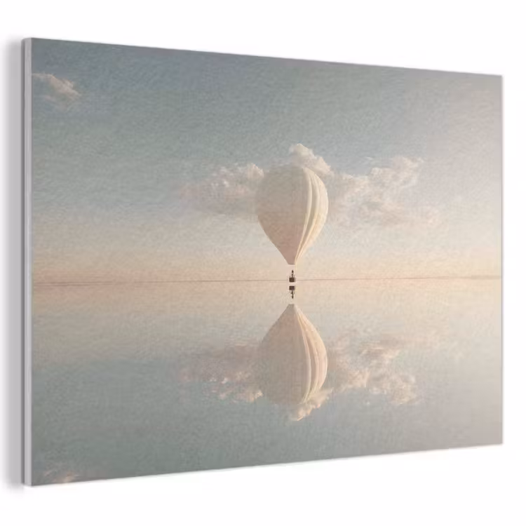 Akoestisch schilderij - Luchtballon - Wolken - Water - Blauw — 1