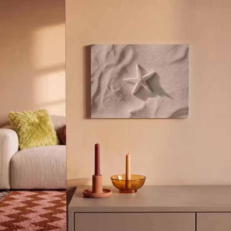 Akoestisch schilderij - Strand - Zeester - Zand - Beige — 2