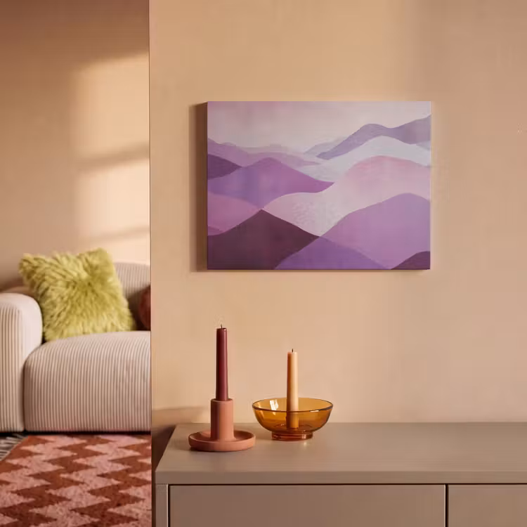 Akoestisch schilderij - Abstract - Heuvels - Landschap - Paars — 2