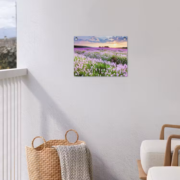 Tuinposter - Lavendel - Bloemen - Zonsondergang - Paars - Weide — 3