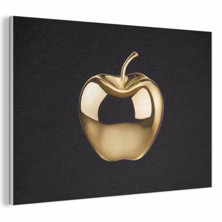 Akoestisch schilderij - Appel - Goud - Chrome - Zwart — 1