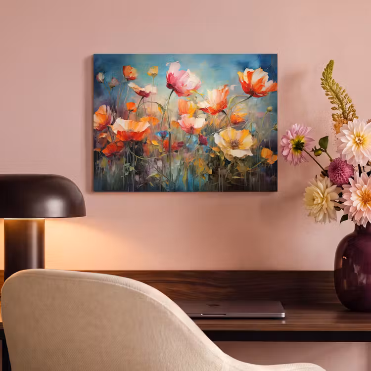 Akoestisch schilderij - Bloemen - Watercolor - Kunst - Botanisch - Natuur — 4