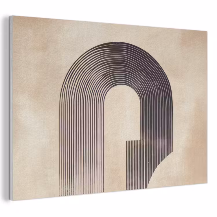 Akoestisch schilderij - Boog - Strepen - Minimalistisch - Zwart — 1