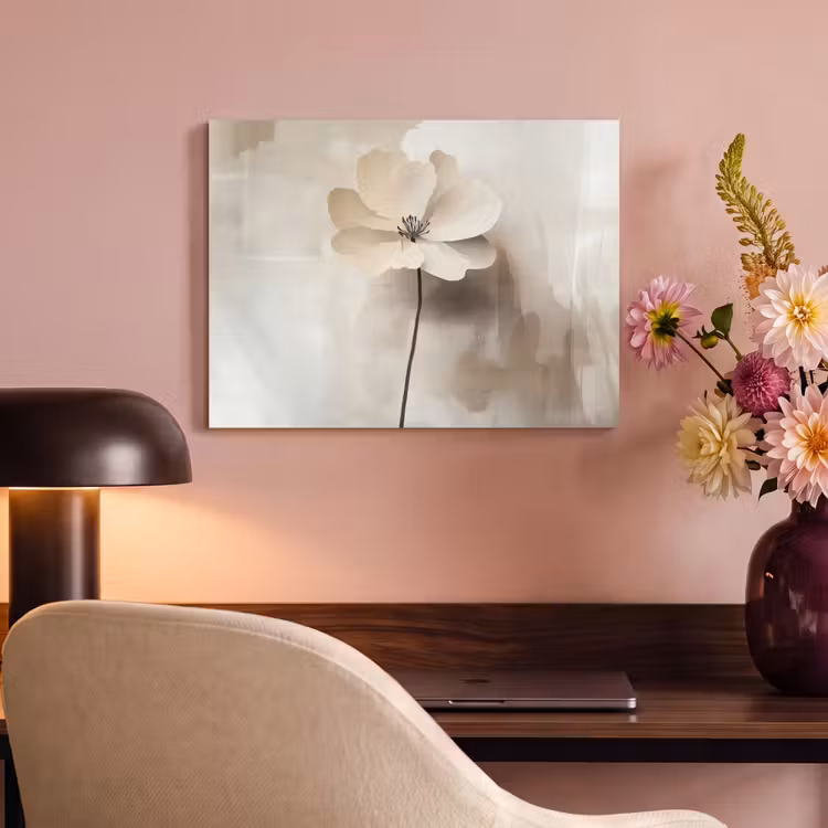 Akoestisch schilderij - Bloem - Beige - Verf - Schaduw — 4