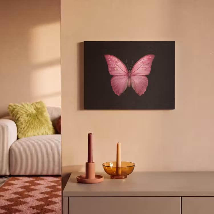 Akoestisch schilderij - Vlinder - roze - Elegant — 2
