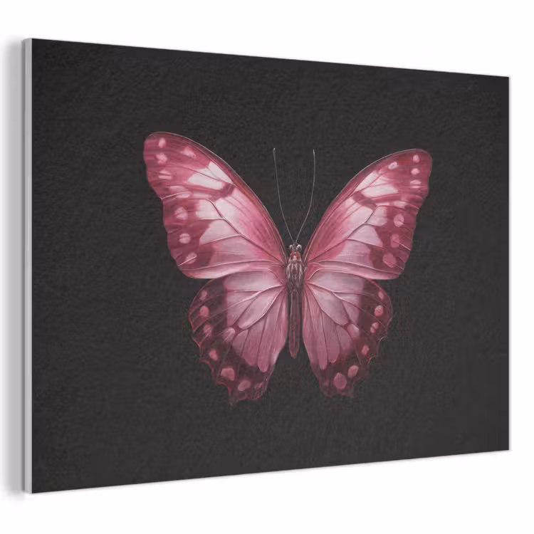 Akoestisch schilderij - Vlinder - Fuchsia - Grafisch — 1