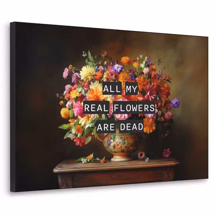 Art frame - Kleur - Bloemen - Vintage - Bloemenvaas — 1