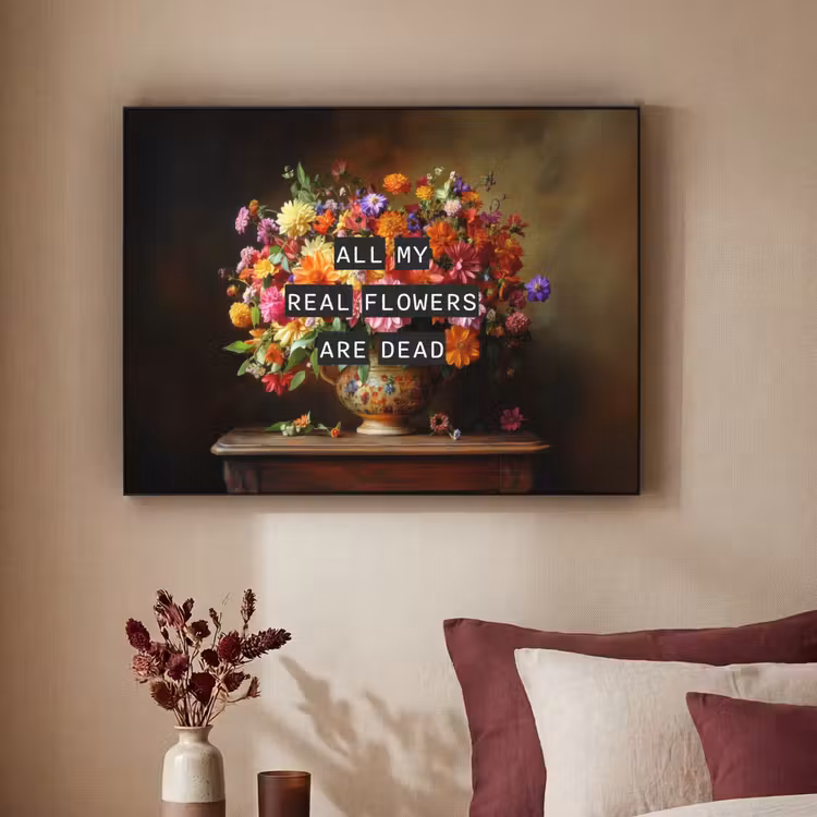 Art frame - Kleur - Bloemen - Vintage - Bloemenvaas — 3