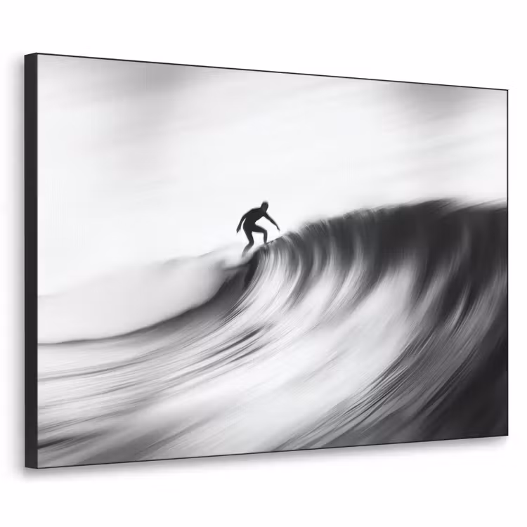 Art frame - Surfer - Golf - Vervaagd - Zwart — 1