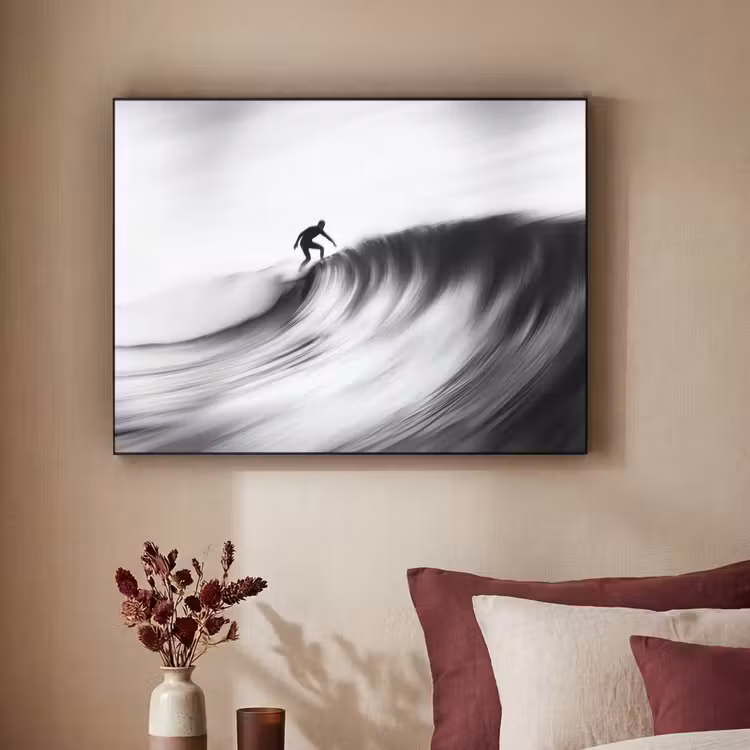 Art frame - Surfer - Golf - Vervaagd - Zwart — 3