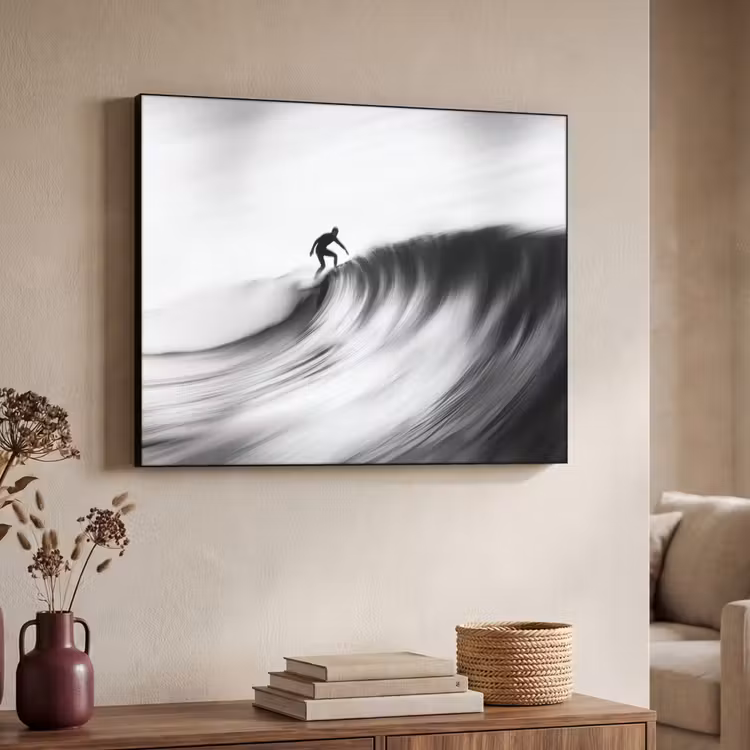 Art frame - Surfer - Golf - Vervaagd - Zwart — 7