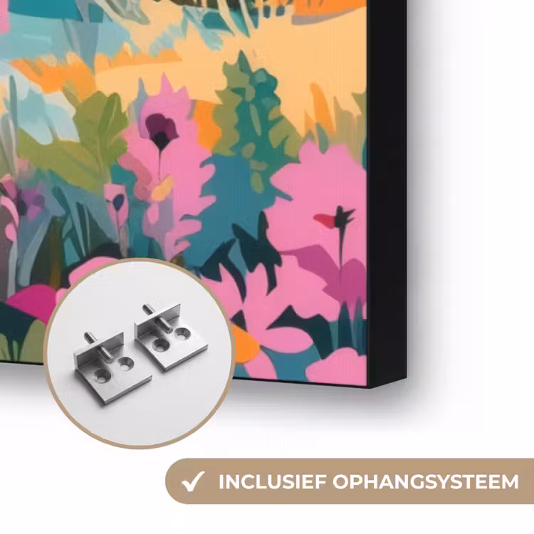 Art frame - Rivier - Vallei vol bloemen - Levendig — 6