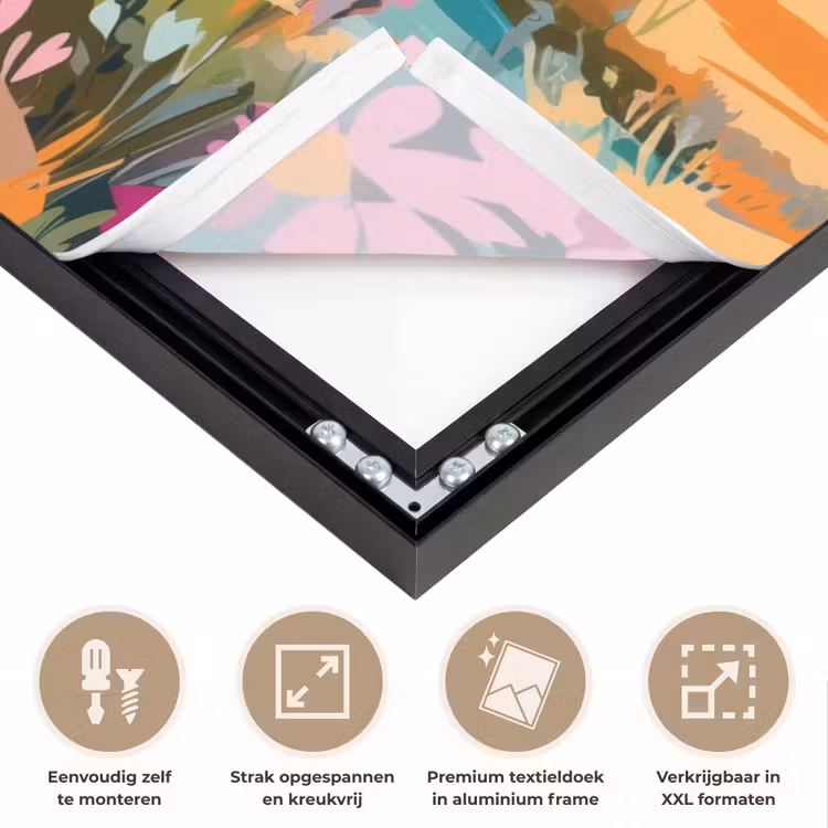 Art frame - Rivier - Vallei vol bloemen - Levendig — 8