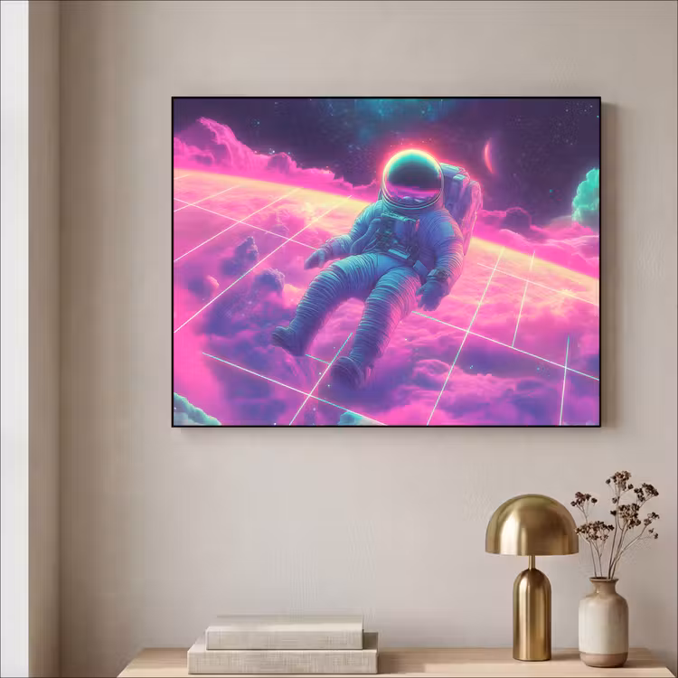 Art frame - Astronaut - Neon - Roze - Wolken — 5