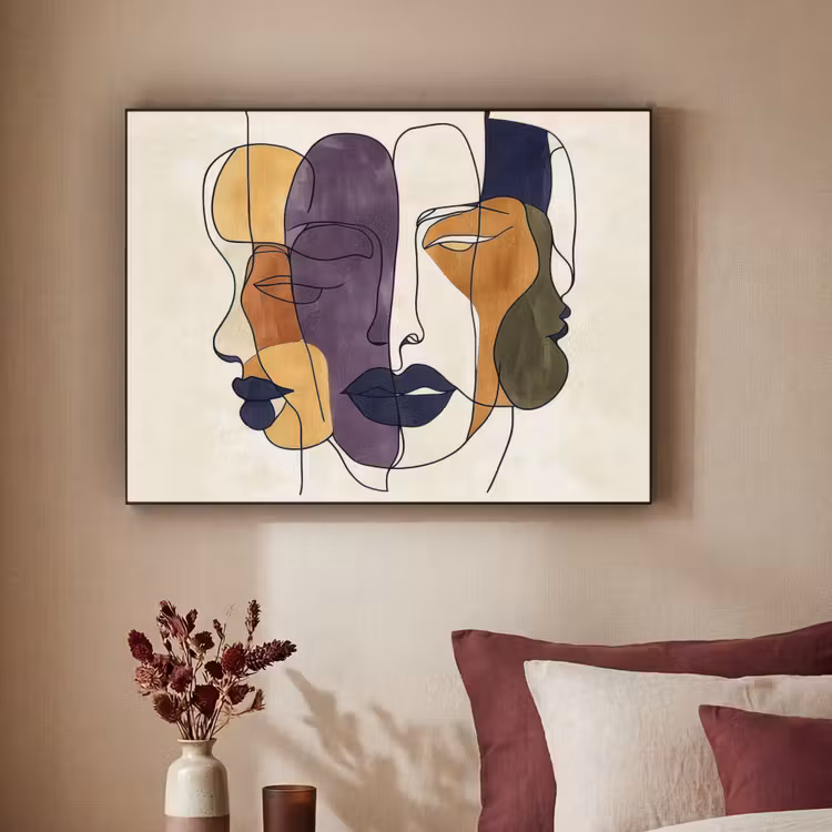 Art frame - Abstract - Overlappende gezichten - Paars - Donkergroen — 3