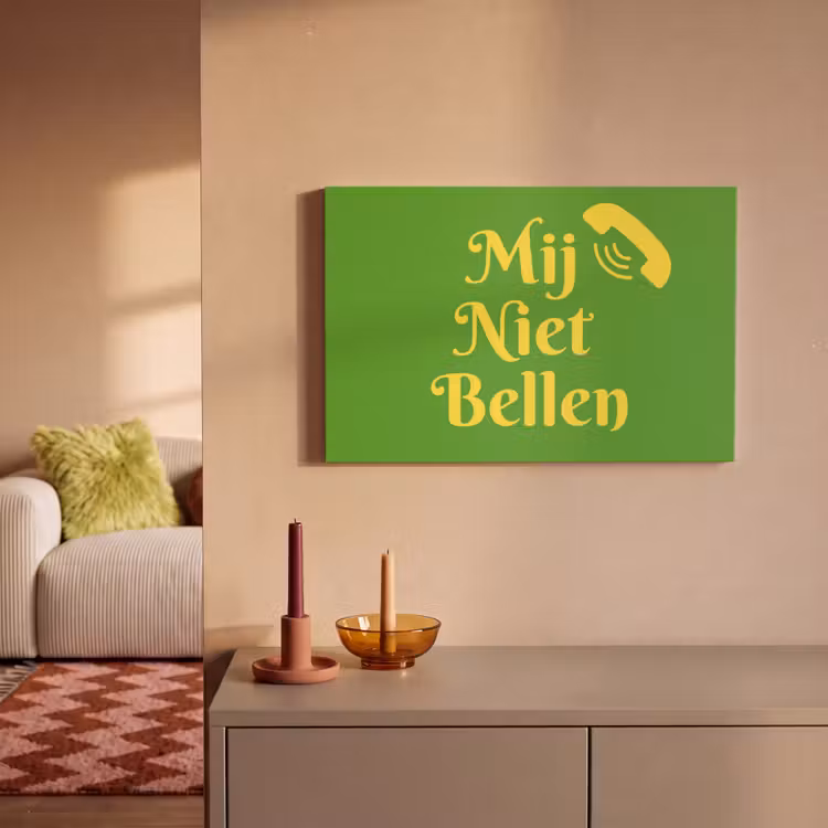 Canvas schilderij - Mij niet bellen - Telefoon - Groen — 2