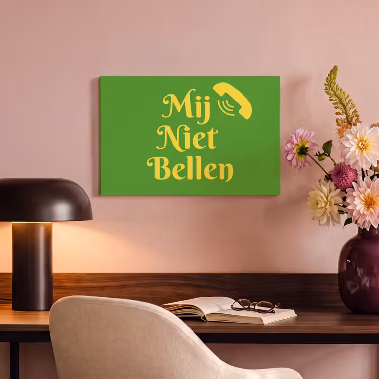 Canvas schilderij - Mij niet bellen - Telefoon - Groen — 4