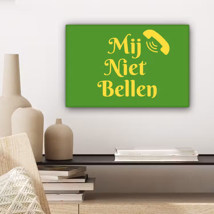 Canvas schilderij - Mij niet bellen - Telefoon - Groen — 5