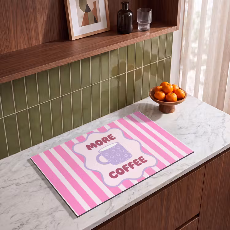 Inductiebeschermer - More coffee - Roze - Paars - Strepen - Mok — 3