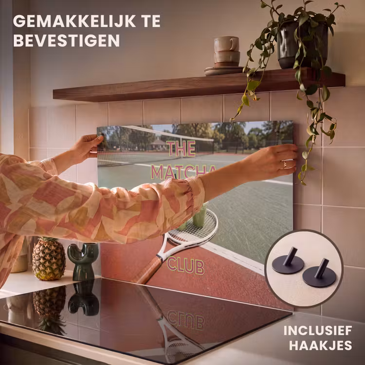 Inductiebeschermer & spatscherm (2in1) - Matcha Club - Tennis - Matcha — 7