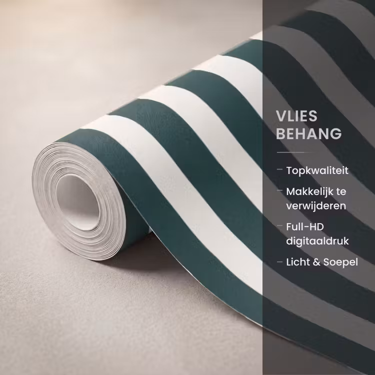 Behang - Strepen - Klassiek - Groen — 3