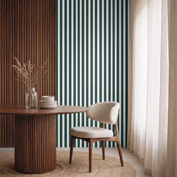 Behang - Strepen - Klassiek - Groen — 4