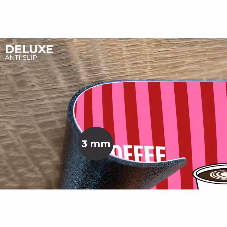 Placemat - 6 stuks - Roze - Strepen - Koffie - Maandag — 4
