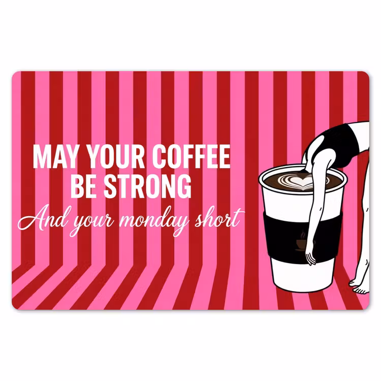 Placemat - 6 stuks - Roze - Strepen - Koffie - Maandag — 7
