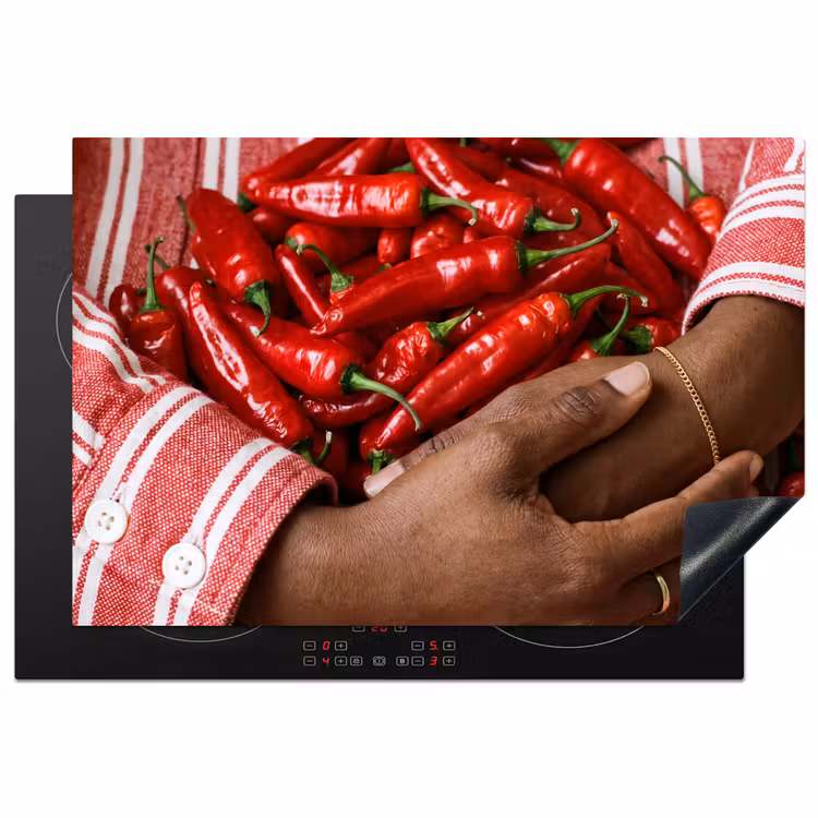 Inductiebeschermer - Chilipepers - Rood - Handen — 1