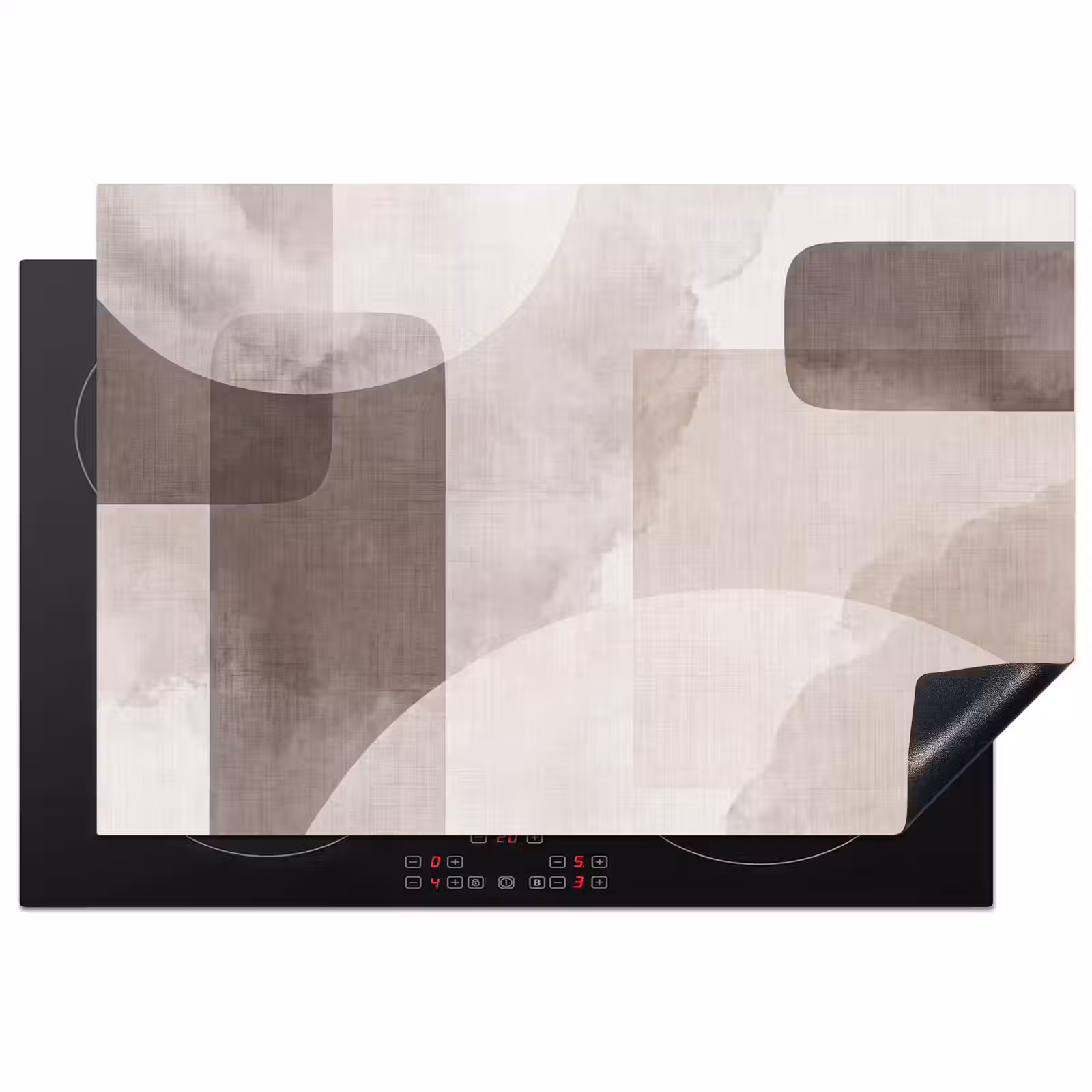 Inductiebeschermer - Abstracte vormen - Beige — 1