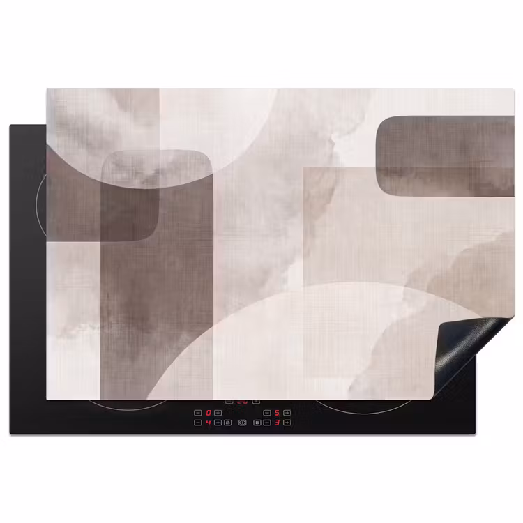 Inductiebeschermer - Abstracte vormen - Beige — 1