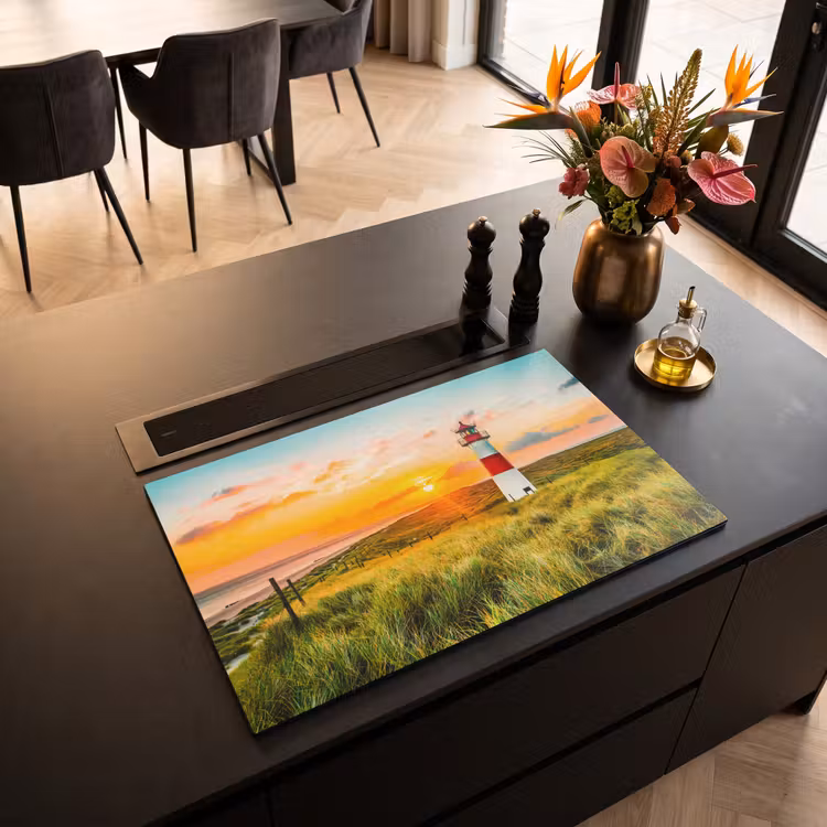 Inductiebeschermer - Vuurtoren - Natuur - Zon - Landschap - Gras - Strand - Zee — 2