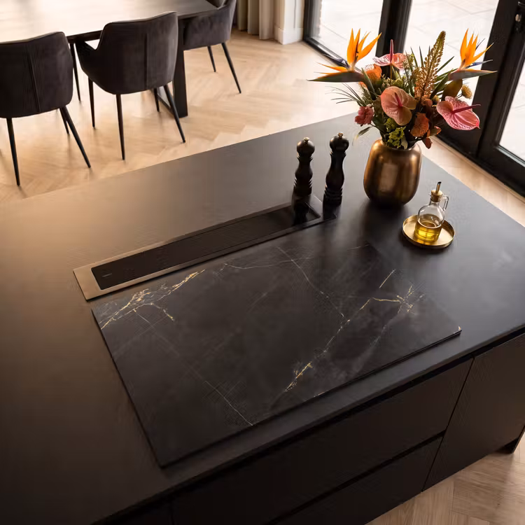Inductiebeschermer - Marmer - Zwart - Goud - Chic - Marmerlook - Design — 2