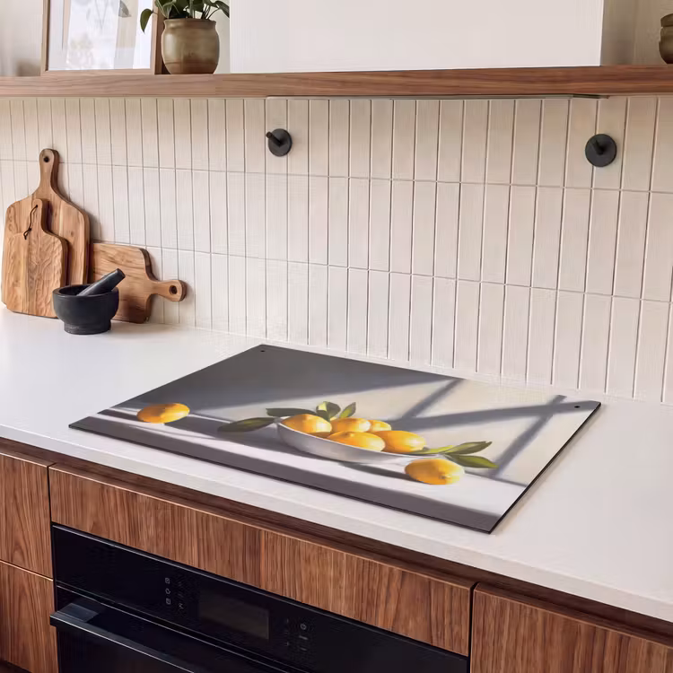 Inductiebeschermer & spatscherm (2in1) - Citroenen - Stilleven - Geel — 3