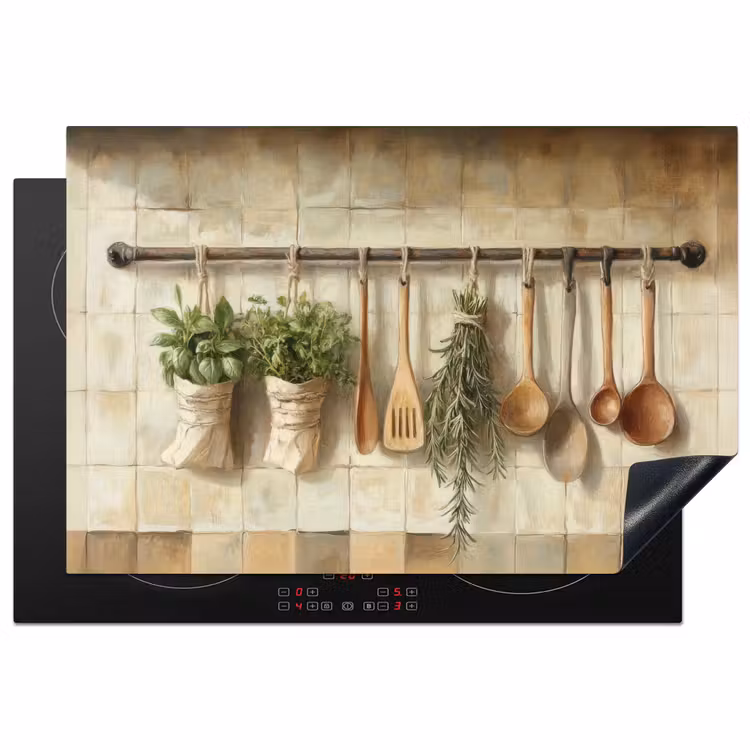 Inductiebeschermer - Hout - Keukengerei - Stilleven - Tegels — 1