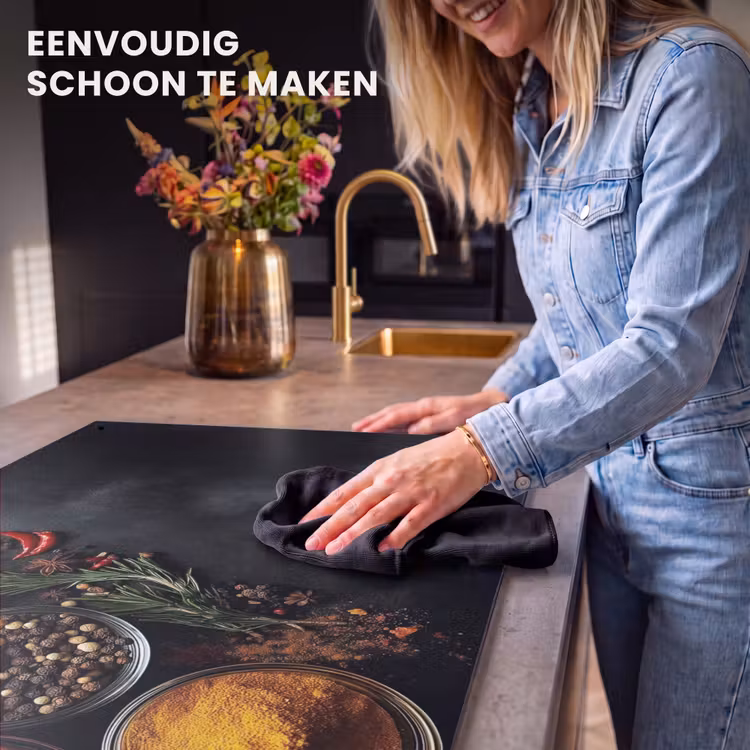 Inductiebeschermer & spatscherm (2in1) - Glazen - Bakjes - Blaadjes - Kruiden — 5