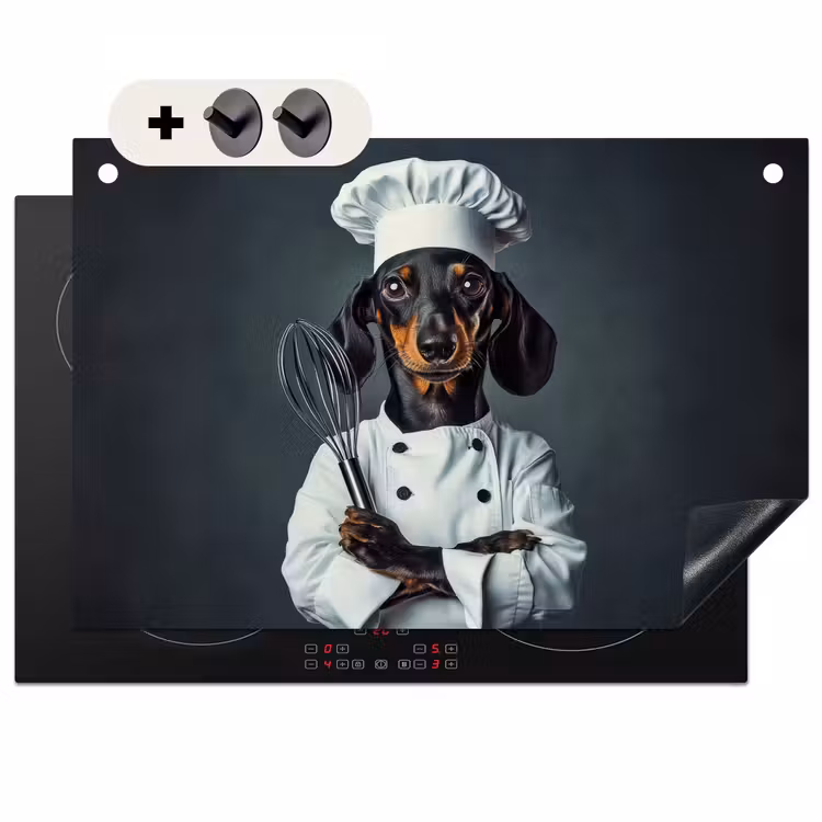 Inductiebeschermer & spatscherm (2in1) - Hond - Garde - Kok — 1