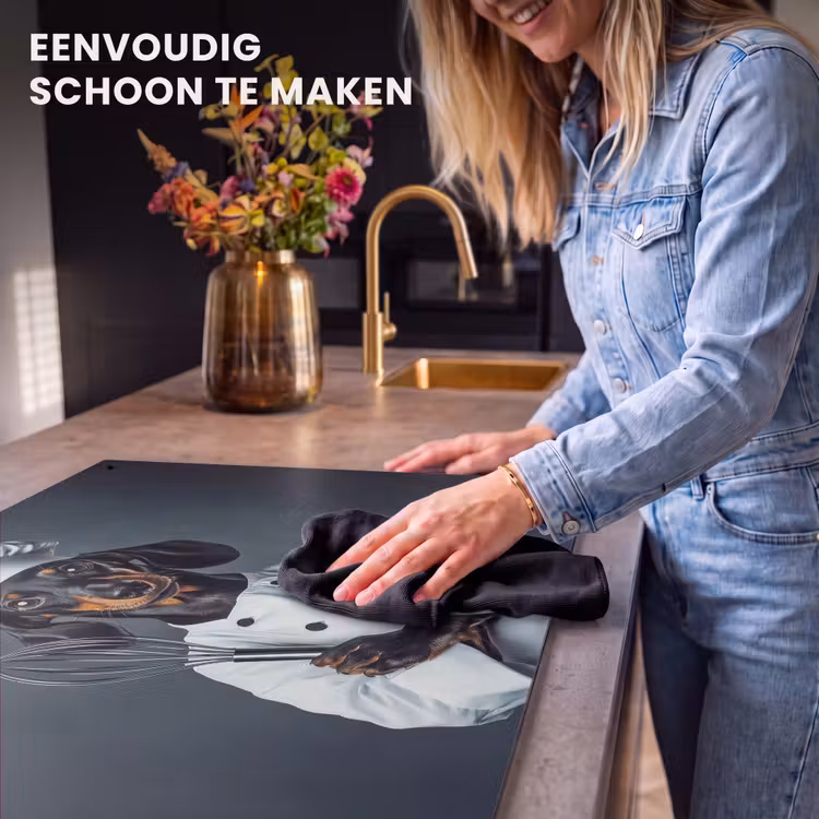 Inductiebeschermer & spatscherm (2in1) - Hond - Garde - Kok — 5