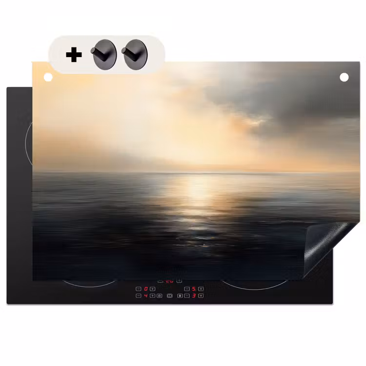 Inductiebeschermer & spatscherm (2in1) - Zon - Horizon - Zee — 1