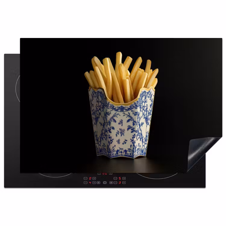 Inductiebeschermer - Friet - Porselein - Delfts blauw - Eten — 1