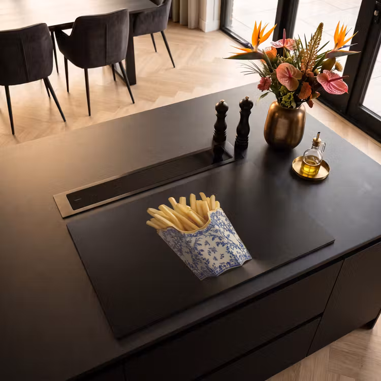 Inductiebeschermer - Friet - Porselein - Delfts blauw - Eten — 2